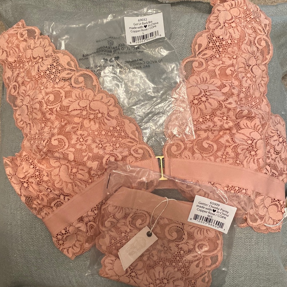 Lingerie set from We are HaH Rose Got Ur Back Bra and Gettin’ Cheeky Panty